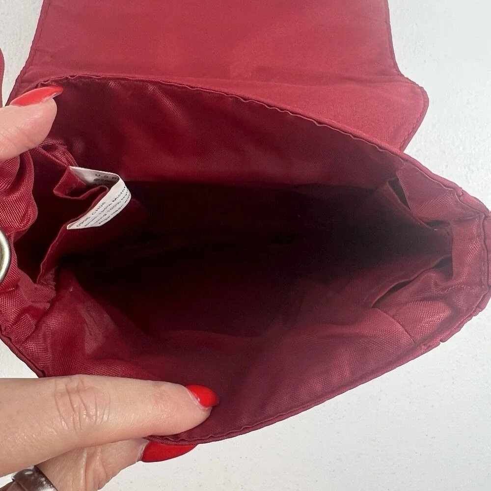 Travelon Crossbody‎ Convertible Waist Belt Bag Polyester Zip Pocket Travel Red